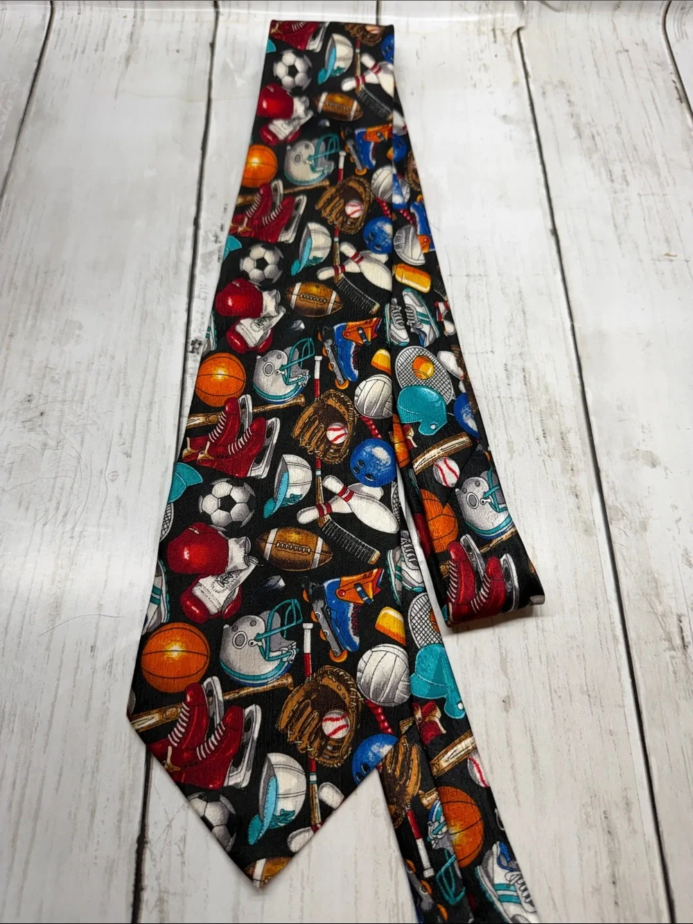 Dino bassi Men’s Sports Icon Necktie - Black Multi